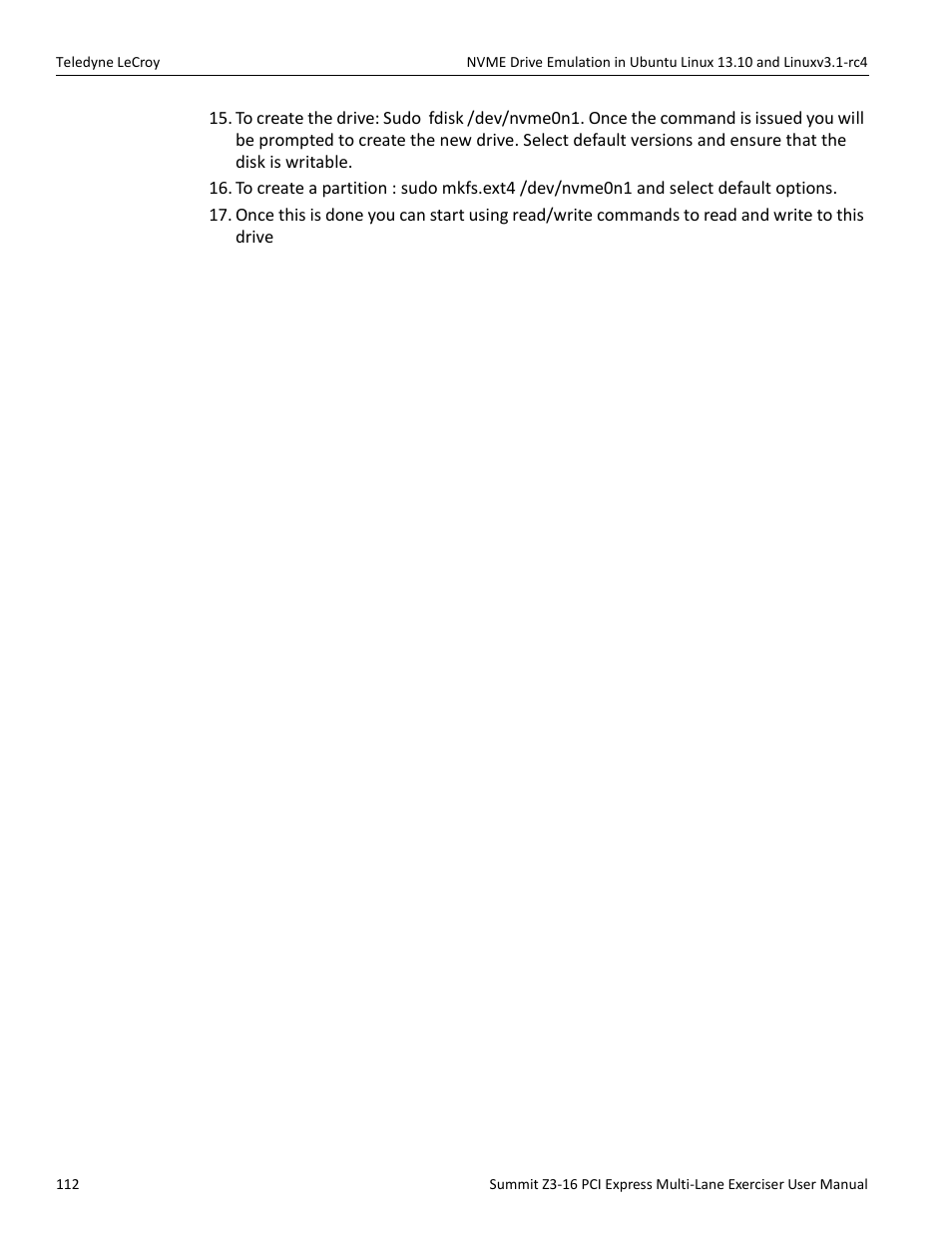 Teledyne LeCroy Summit Z3-16 PCI Express Multi-lane Exerciser User Manual User Manual | Page 112 / 118