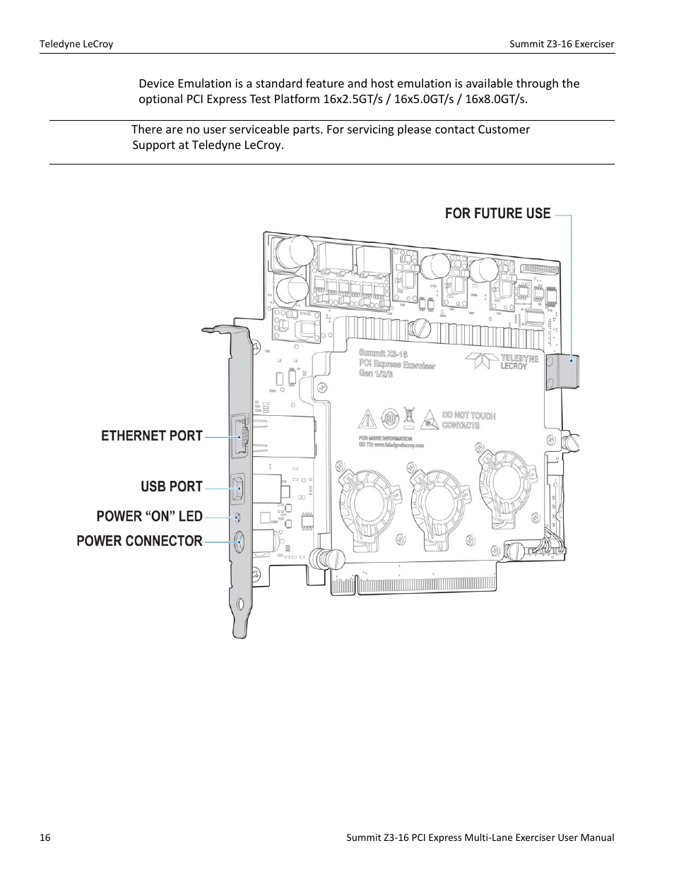 Teledyne LeCroy Summit Z3-16 PCI Express Multi-lane Exerciser User Manual User Manual | Page 16 / 118