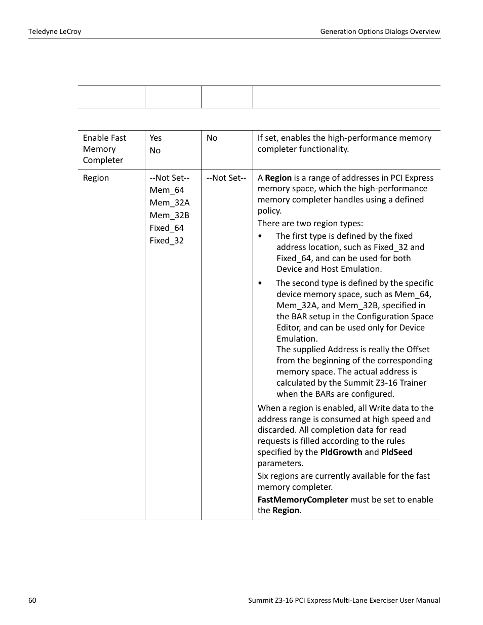 9 transactions fast memory completer | Teledyne LeCroy Summit Z3-16 PCI Express Multi-lane Exerciser User Manual User Manual | Page 60 / 118