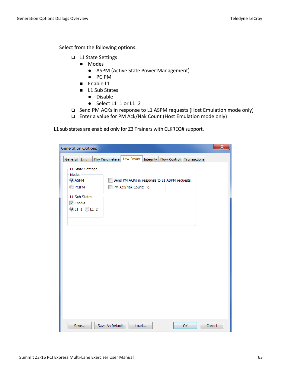 10 low power | Teledyne LeCroy Summit Z3-16 PCI Express Multi-lane Exerciser User Manual User Manual | Page 63 / 118