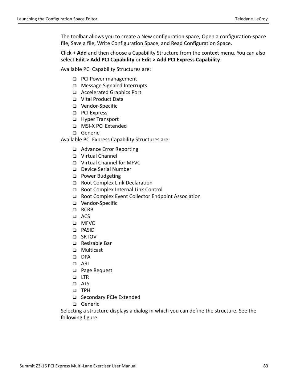 Teledyne LeCroy Summit Z3-16 PCI Express Multi-lane Exerciser User Manual User Manual | Page 83 / 118