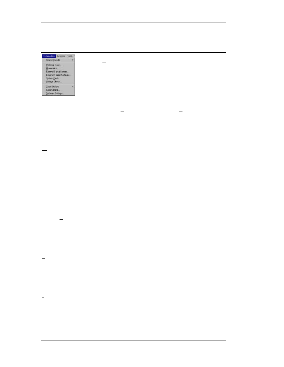 Configuration menu, External signals | Teledyne LeCroy TA660СА User Manual | Page 20 / 156
