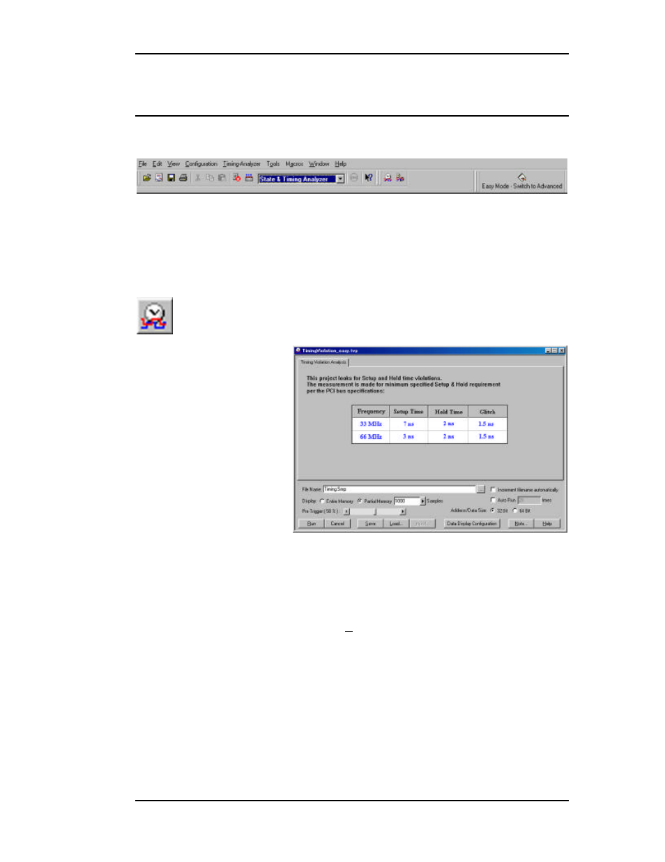 Perform timing analysis, Timing violation capture | Teledyne LeCroy TA660СА User Manual | Page 55 / 156