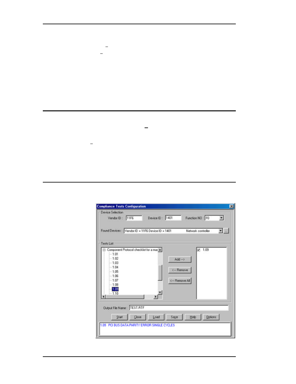 Executing a saved configuration, Example test | Teledyne LeCroy TA660СА User Manual | Page 96 / 156