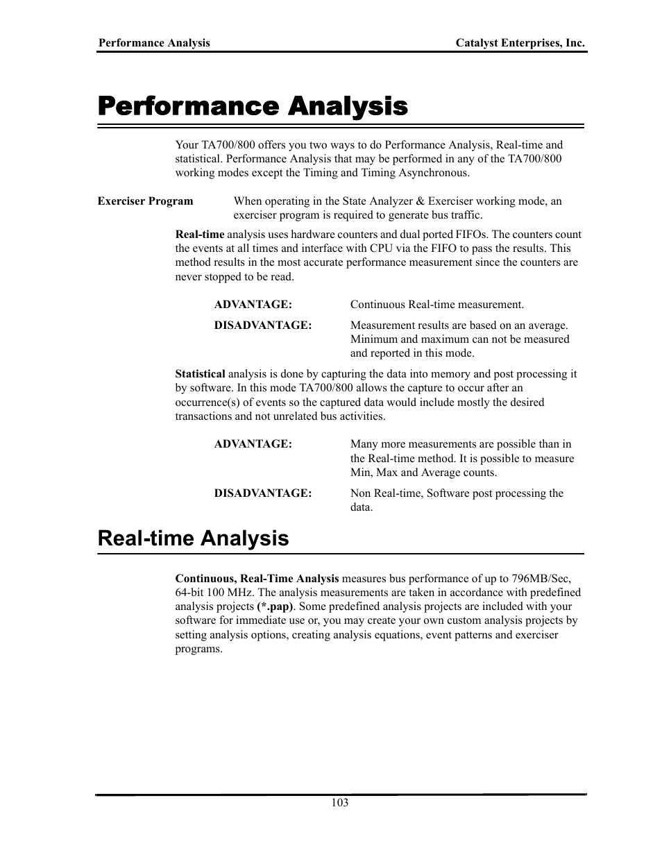 Performance analysis, Real-time analysis, Erformance | Nalysis, Time | Teledyne LeCroy TA700_800_850 User Manual User Manual | Page 117 / 268