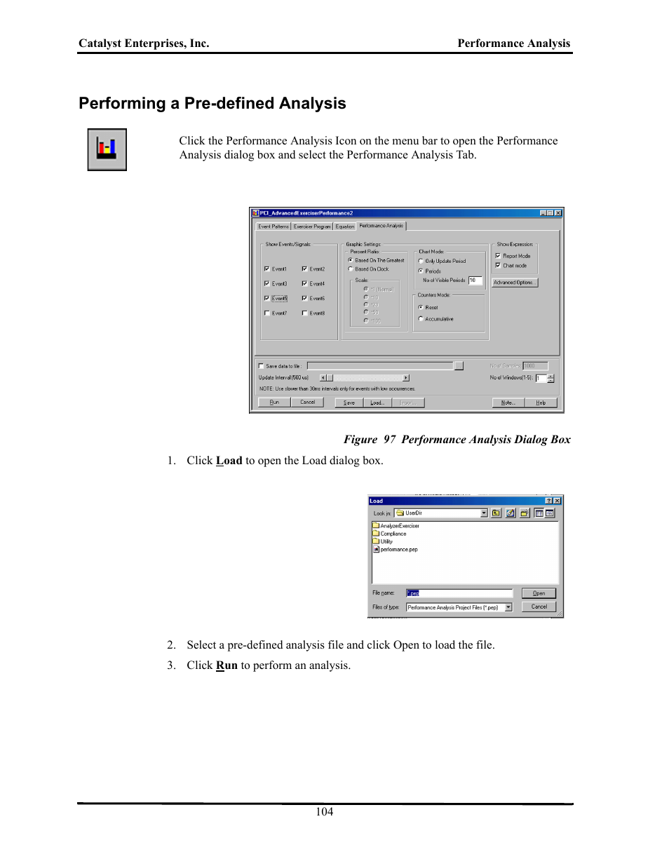 Performing a pre-defined analysis, Figure 97 performance analysis dialog box, Erforming | Defined, Nalysis | Teledyne LeCroy TA700_800_850 User Manual User Manual | Page 118 / 268