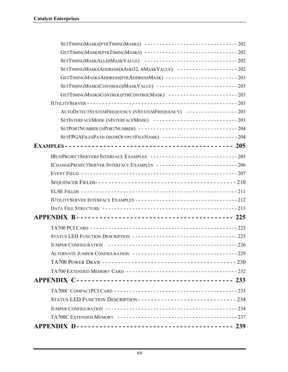 Appendix b, Appendix c, Appendix d | Teledyne LeCroy TA700_800_850 User Manual User Manual | Page 12 / 268