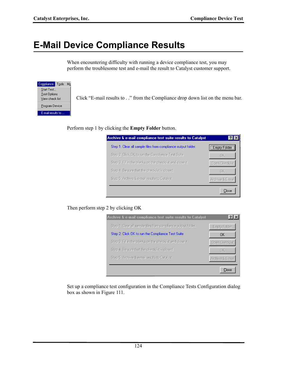 E-mail device compliance results, Evice, Ompliance | Esults | Teledyne LeCroy TA700_800_850 User Manual User Manual | Page 138 / 268