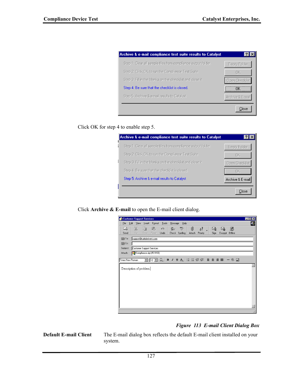 Figure 113 e-mail client dialog box | Teledyne LeCroy TA700_800_850 User Manual User Manual | Page 141 / 268