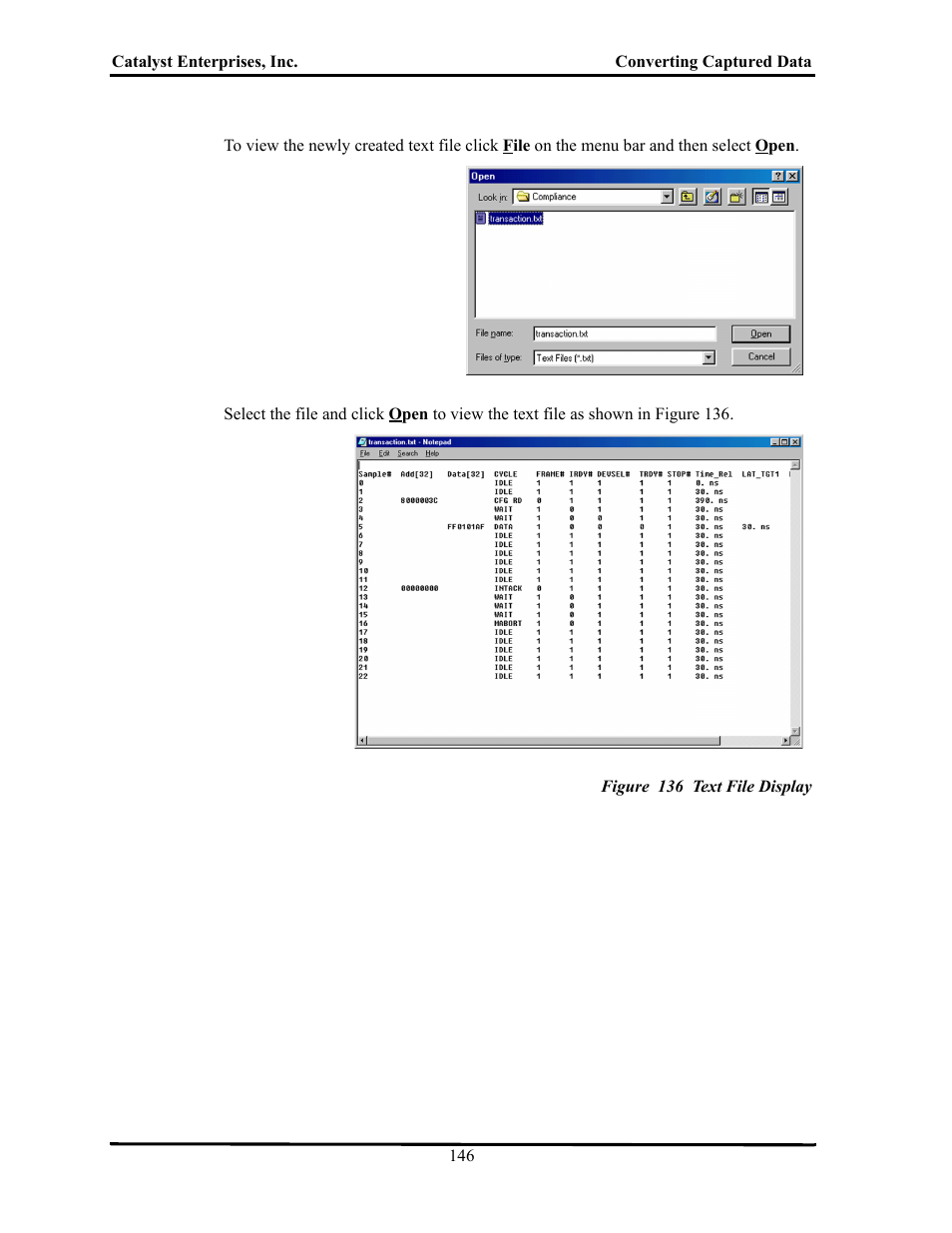 Figure 136 text file display | Teledyne LeCroy TA700_800_850 User Manual User Manual | Page 160 / 268