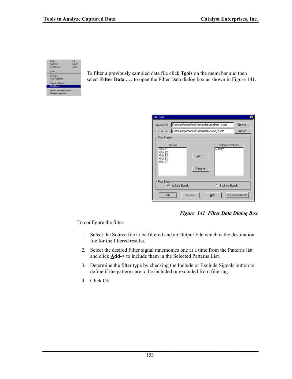 Figure 141 filter data dialog box | Teledyne LeCroy TA700_800_850 User Manual User Manual | Page 167 / 268