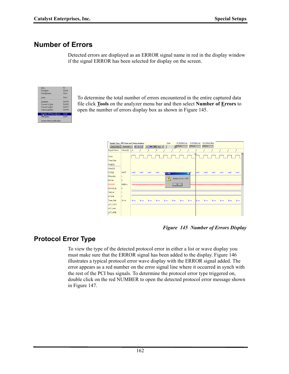 Number of errors, Figure 145 number of errors display, Protocol error type | Umber, Rrors, Rotocol, Rror | Teledyne LeCroy TA700_800_850 User Manual User Manual | Page 176 / 268