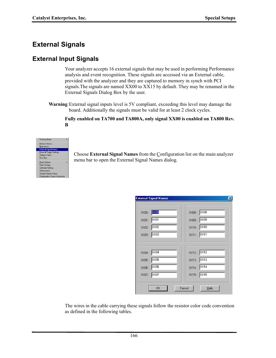 External signals, External input signals, Xternal | Ignals, Nput | Teledyne LeCroy TA700_800_850 User Manual User Manual | Page 180 / 268