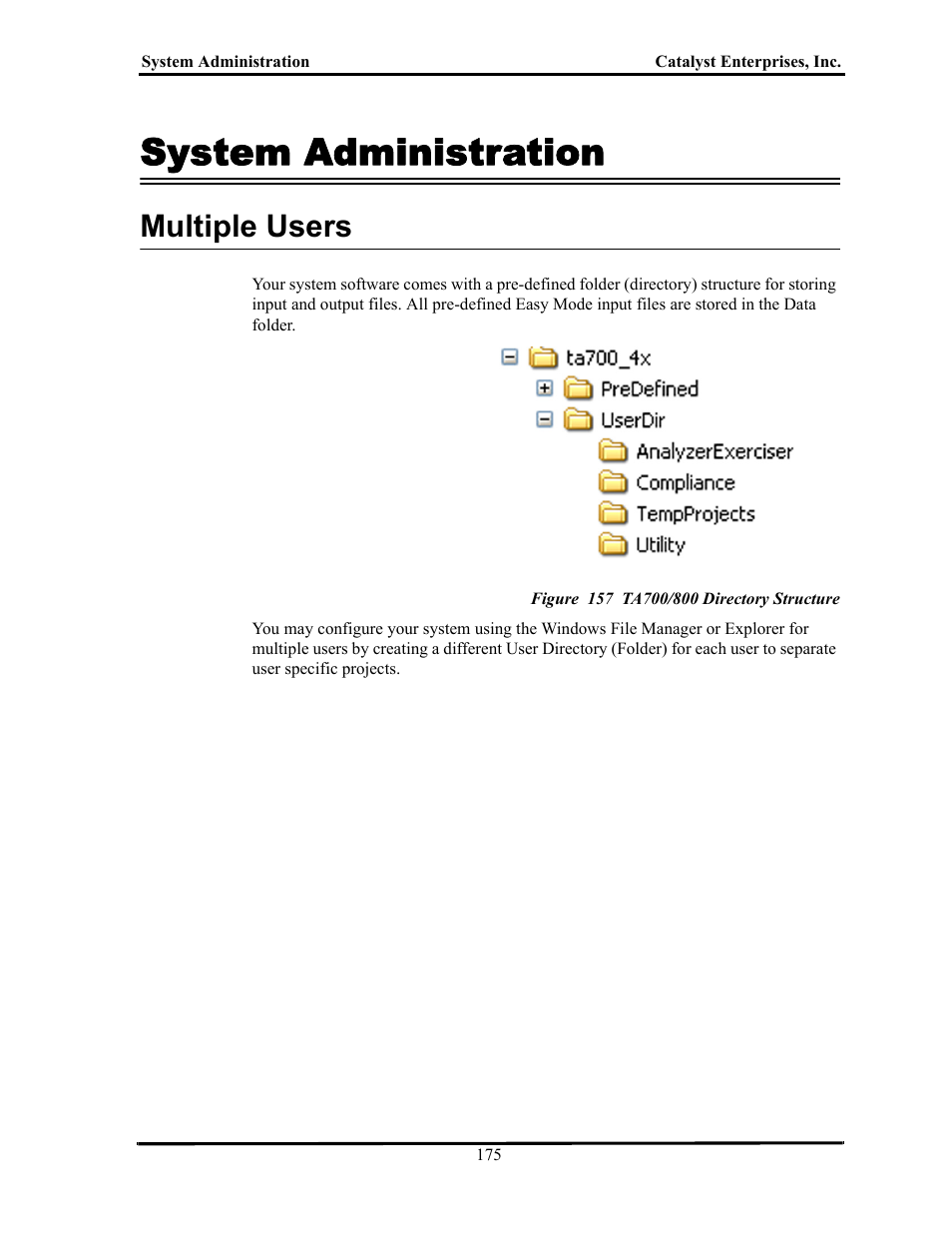 System administration, Multiple users, Figure 157 ta700/800 directory structure | Ystem, Dministration, Ultiple, Sers | Teledyne LeCroy TA700_800_850 User Manual User Manual | Page 189 / 268