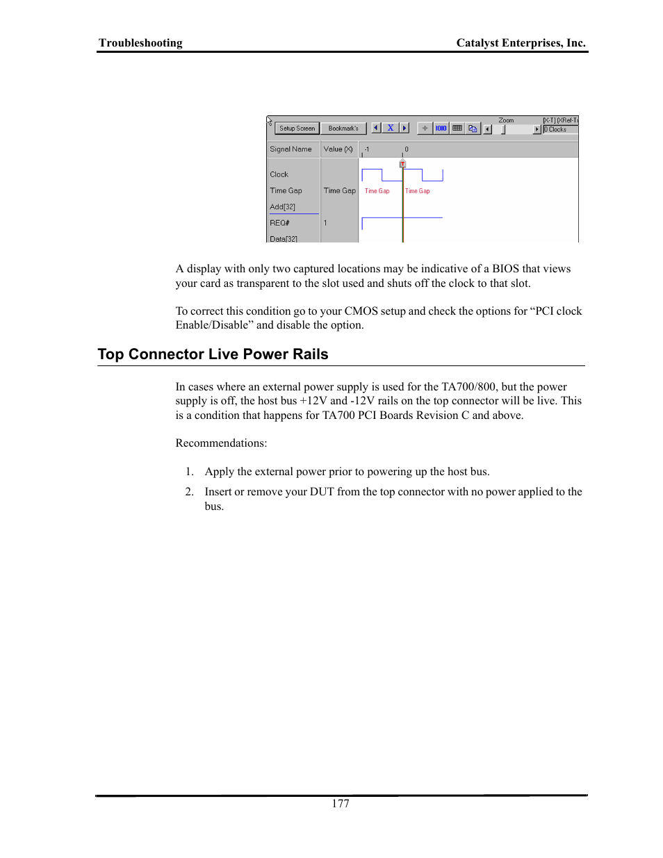 Top connector live power rails | Teledyne LeCroy TA700_800_850 User Manual User Manual | Page 191 / 268