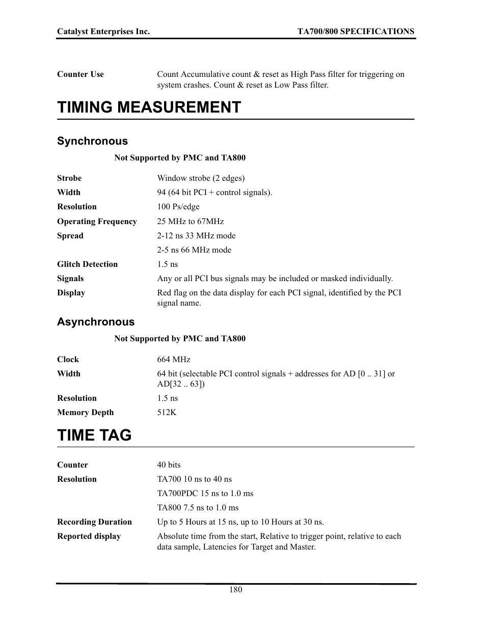 Timing measurement, Synchronous, Asynchronous | Time tag, Ynchronous | Teledyne LeCroy TA700_800_850 User Manual User Manual | Page 194 / 268