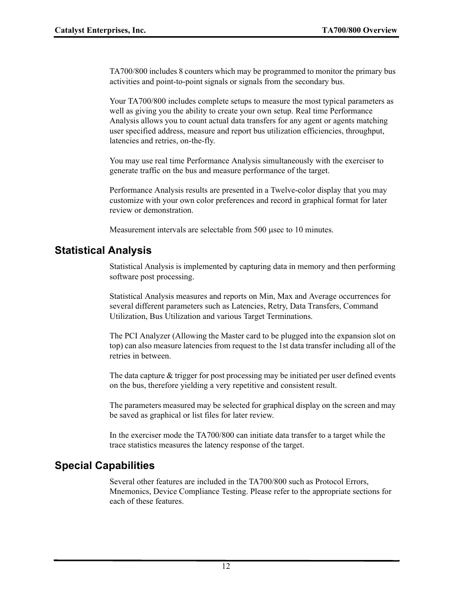 Statistical analysis, Special capabilities, Tatistical | Nalysis, Pecial, Apabilities | Teledyne LeCroy TA700_800_850 User Manual User Manual | Page 26 / 268