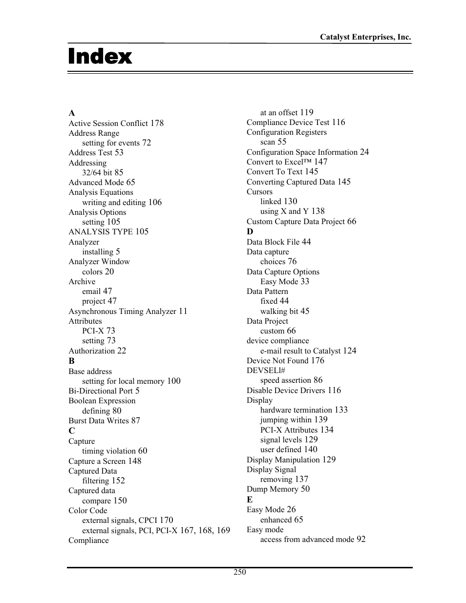 Index, Ndex | Teledyne LeCroy TA700_800_850 User Manual User Manual | Page 264 / 268