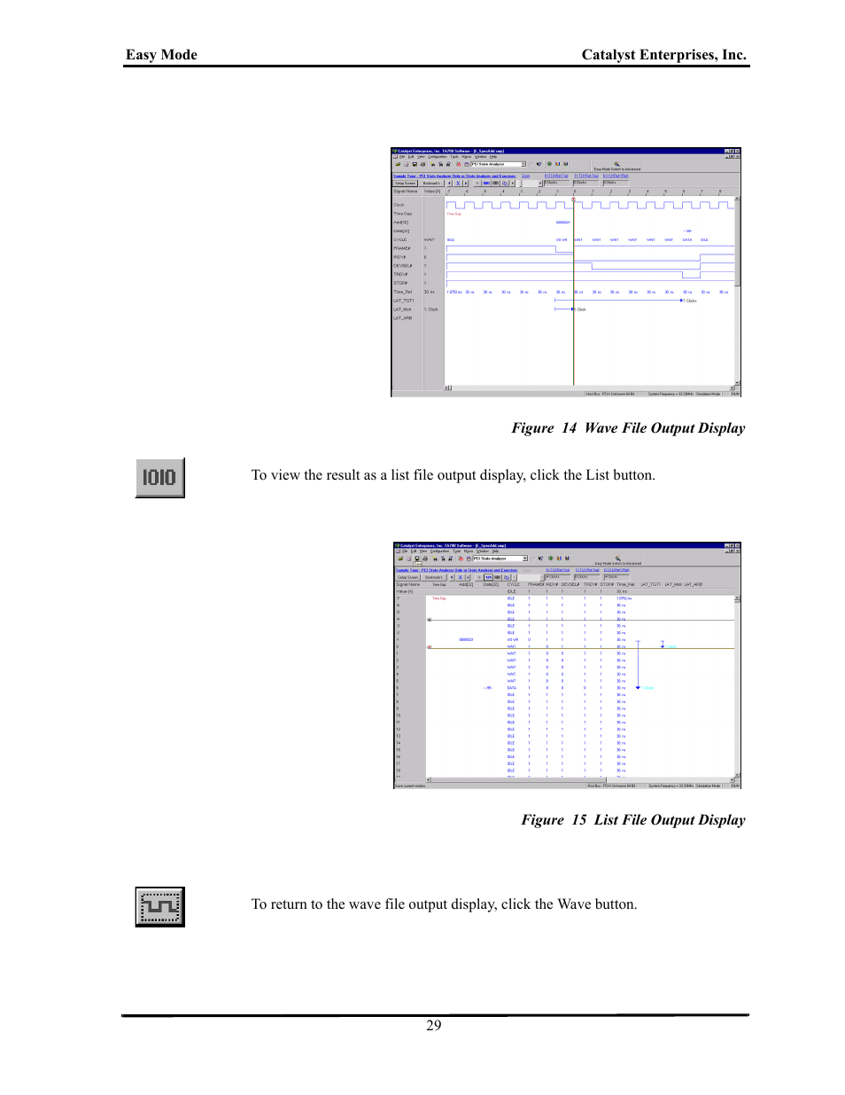 Figure 14 wave file output display, Figure 15 list file output display | Teledyne LeCroy TA700_800_850 User Manual User Manual | Page 43 / 268