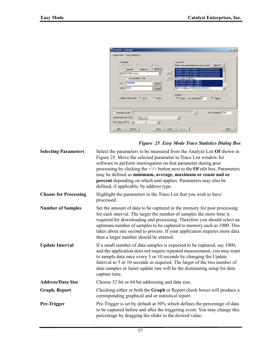Figure 25 easy mode trace statistics dialog box | Teledyne LeCroy TA700_800_850 User Manual User Manual | Page 51 / 268