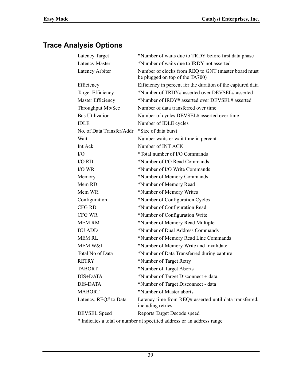 Trace analysis options, Race, Nalysis | Ptions | Teledyne LeCroy TA700_800_850 User Manual User Manual | Page 53 / 268