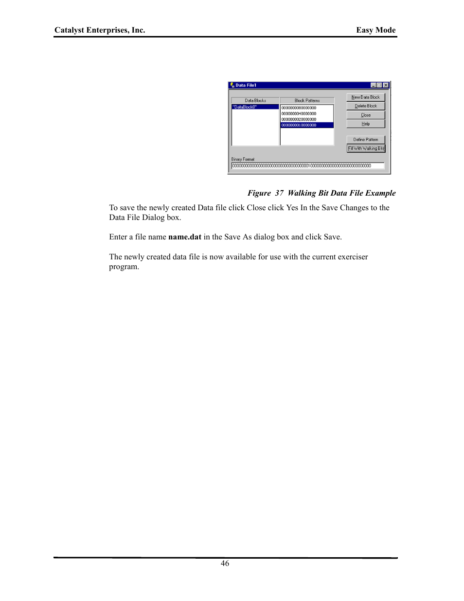 Figure 37 walking bit data file example | Teledyne LeCroy TA700_800_850 User Manual User Manual | Page 60 / 268