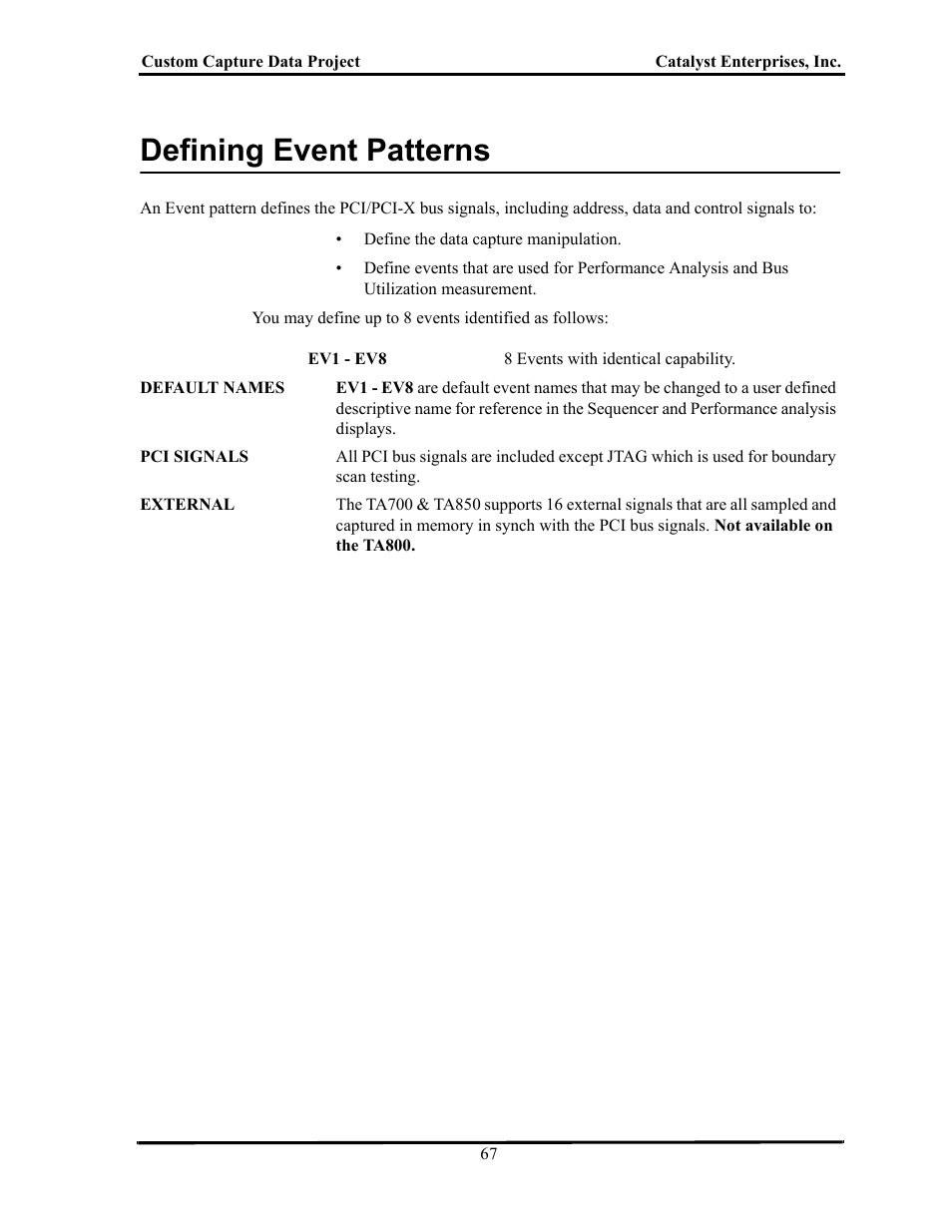 Defining event patterns, Efining, Vent | Atterns | Teledyne LeCroy TA700_800_850 User Manual User Manual | Page 81 / 268