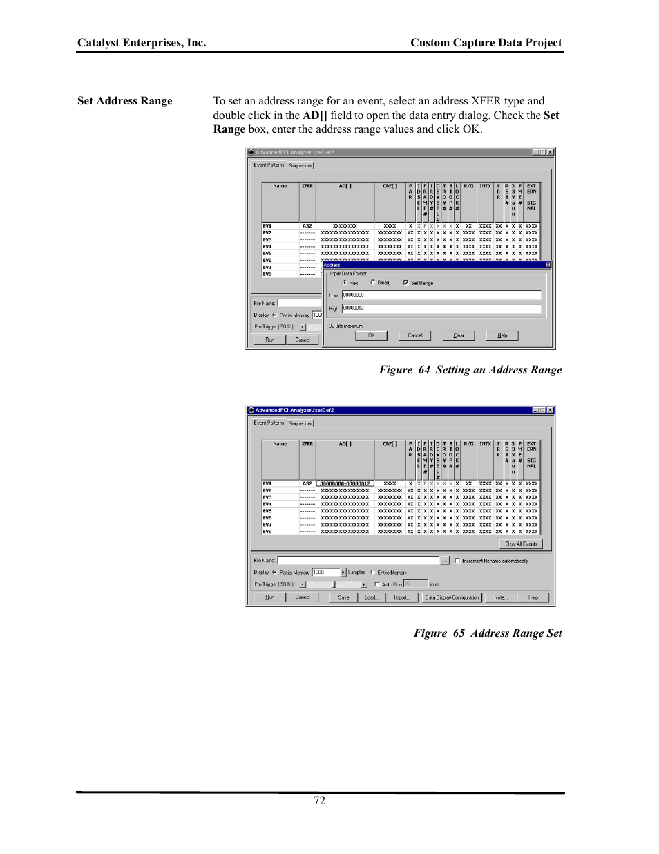 Figure 64 setting an address range, Figure 65 address range set | Teledyne LeCroy TA700_800_850 User Manual User Manual | Page 86 / 268