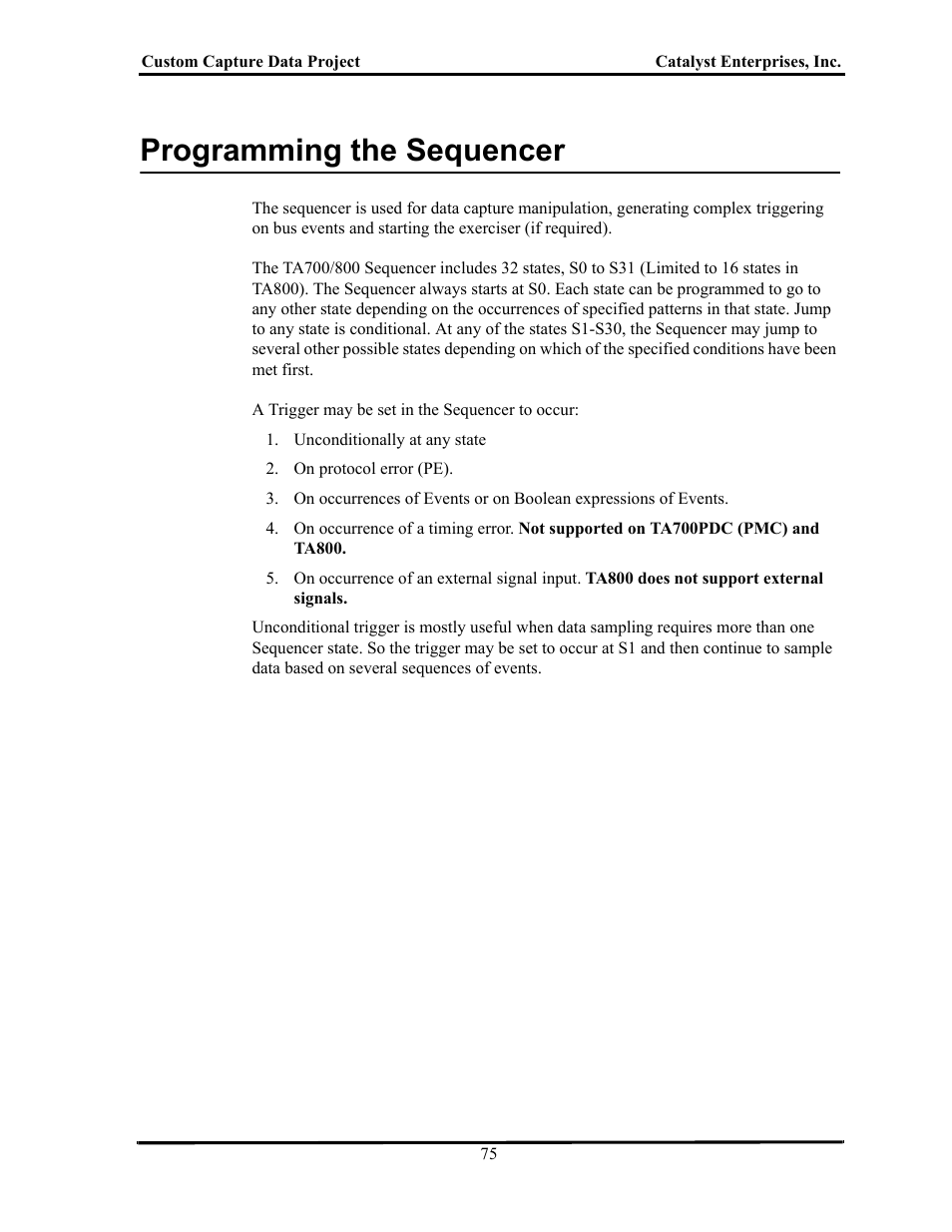 Programming the sequencer, Rogramming, Equencer | Teledyne LeCroy TA700_800_850 User Manual User Manual | Page 89 / 268
