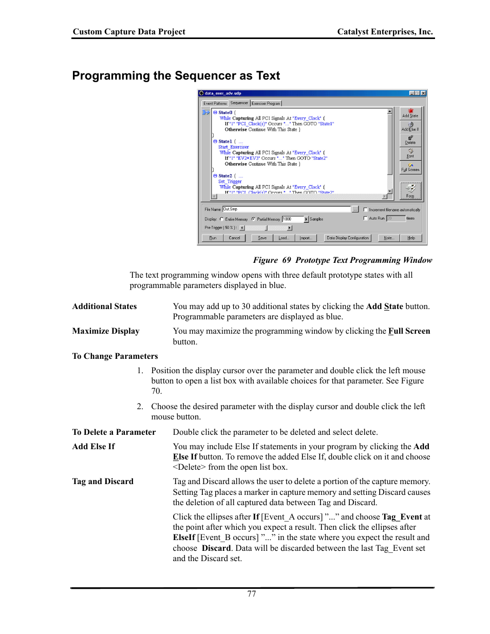 Programming the sequencer as text, Figure 69 prototype text programming window, Rogramming | Equencer | Teledyne LeCroy TA700_800_850 User Manual User Manual | Page 91 / 268