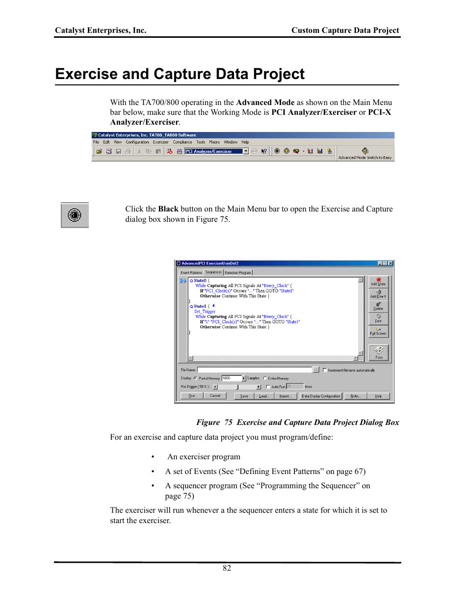 Exercise and capture data project, Xercise, Apture | Roject | Teledyne LeCroy TA700_800_850 User Manual User Manual | Page 96 / 268