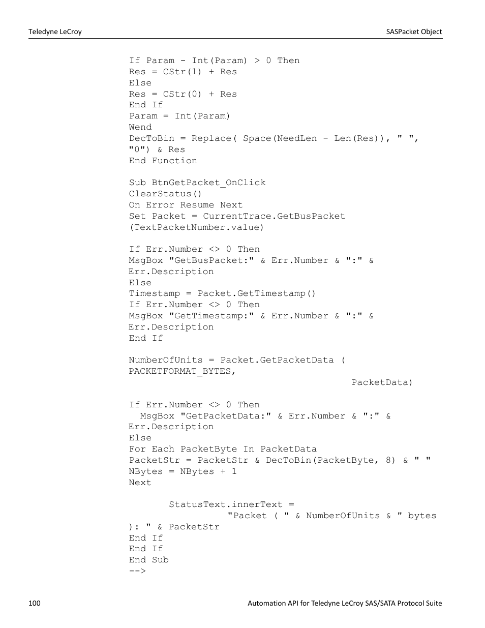 Teledyne LeCroy SAS_SATA Automation API manual User Manual | Page 106 / 150