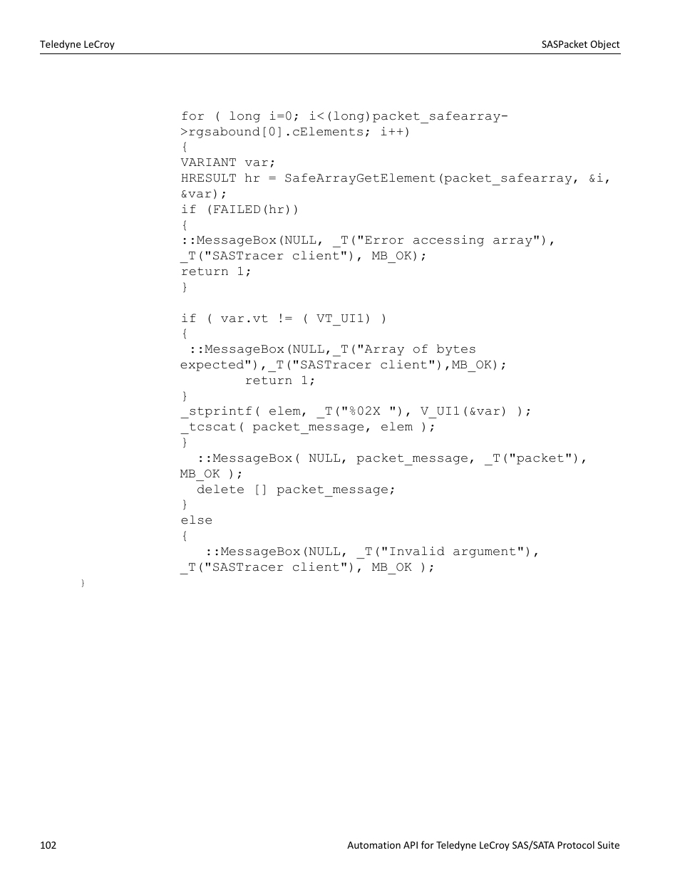 Teledyne LeCroy SAS_SATA Automation API manual User Manual | Page 108 / 150