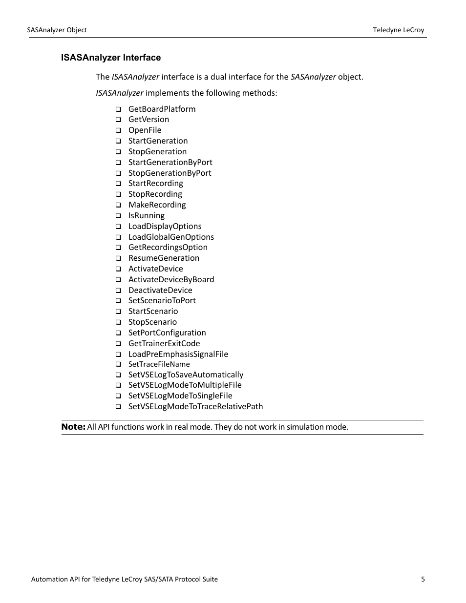 Isasanalyzer interface | Teledyne LeCroy SAS_SATA Automation API manual User Manual | Page 11 / 150