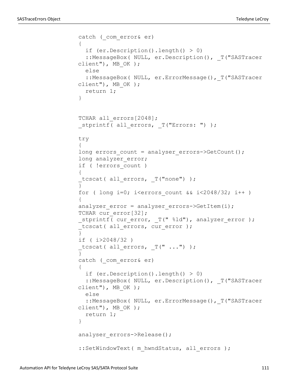 Teledyne LeCroy SAS_SATA Automation API manual User Manual | Page 117 / 150