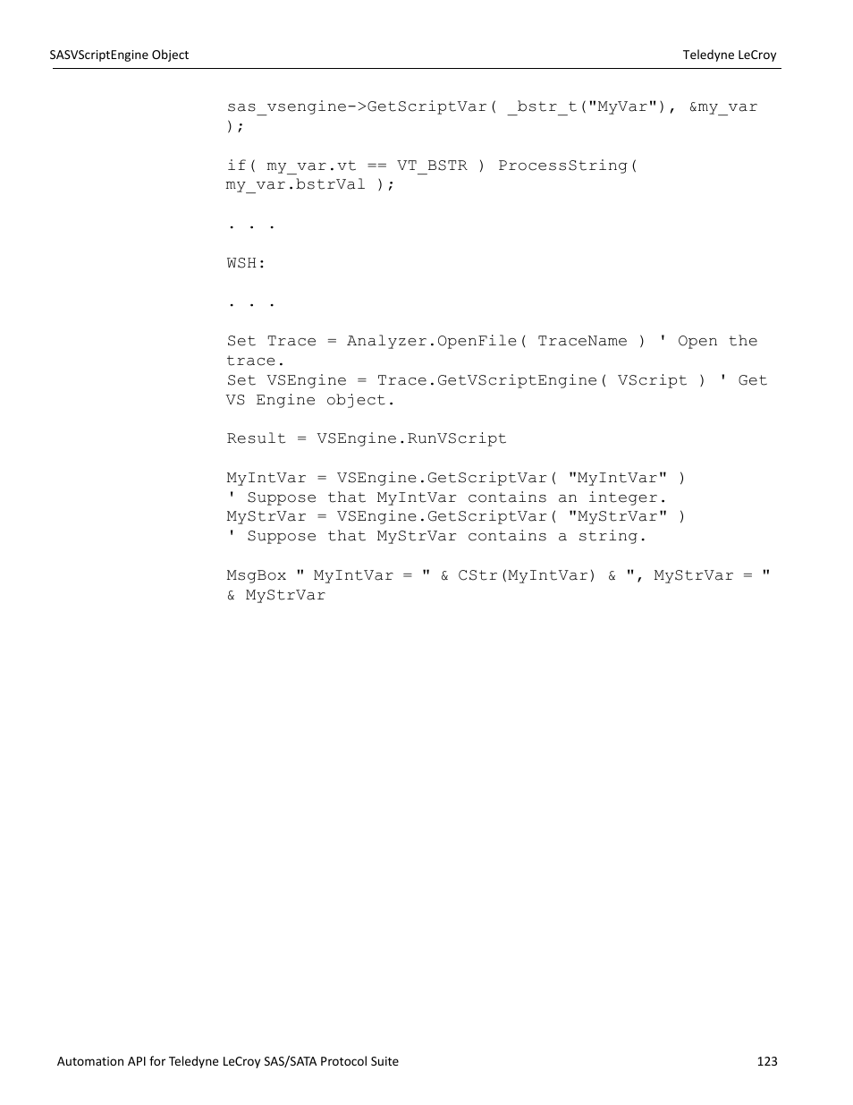 Teledyne LeCroy SAS_SATA Automation API manual User Manual | Page 129 / 150
