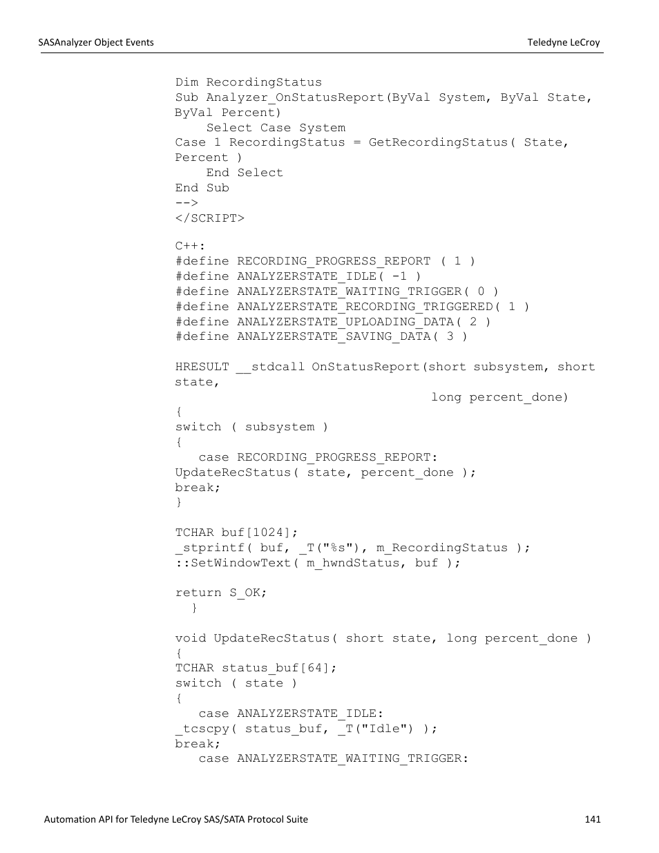 Teledyne LeCroy SAS_SATA Automation API manual User Manual | Page 147 / 150