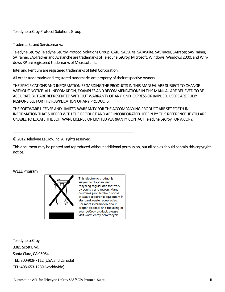 Teledyne LeCroy SAS_SATA Automation API manual User Manual | Page 2 / 150