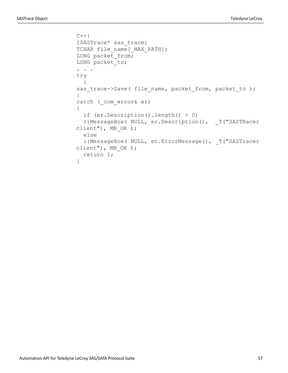 Teledyne LeCroy SAS_SATA Automation API manual User Manual | Page 63 / 150