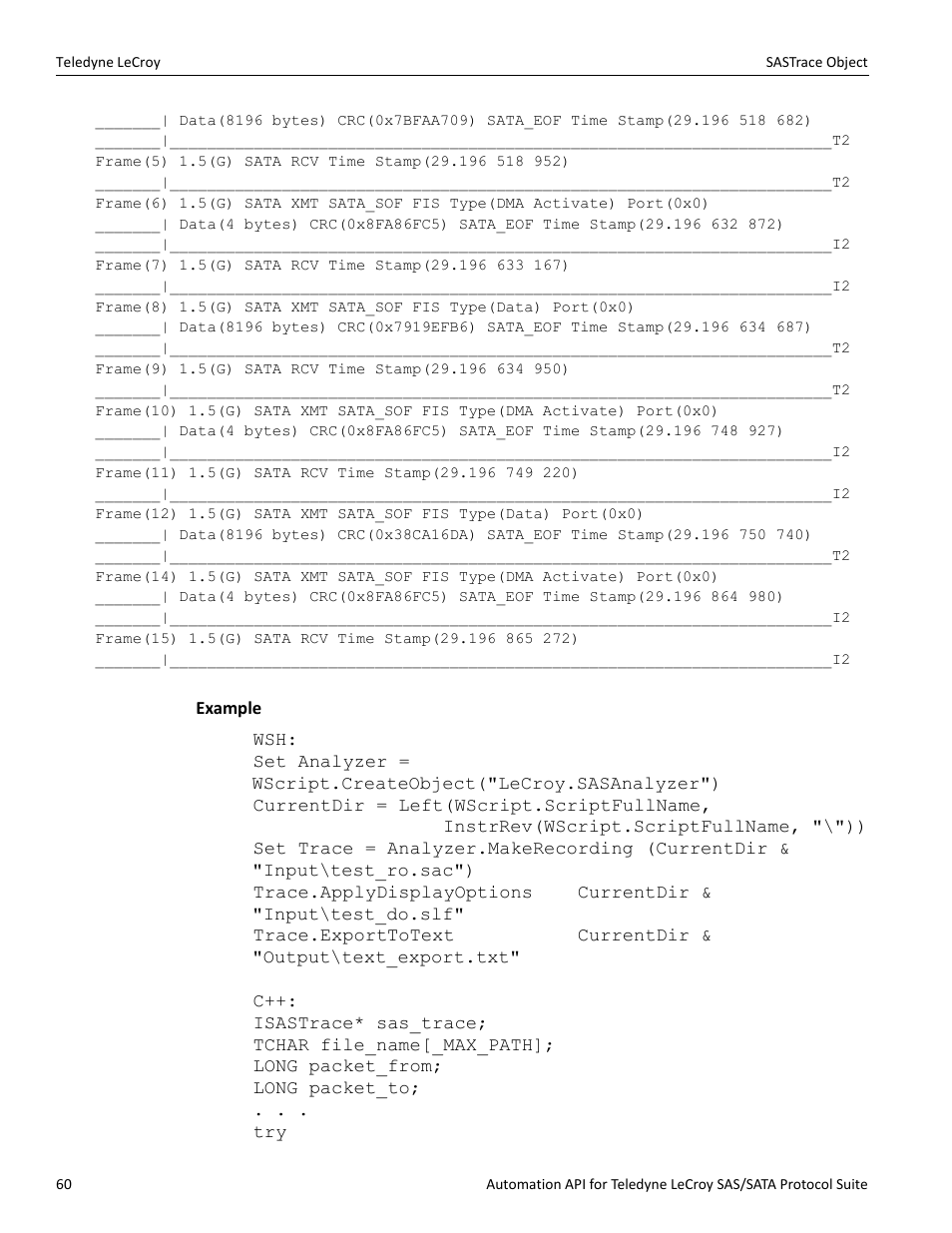 Teledyne LeCroy SAS_SATA Automation API manual User Manual | Page 66 / 150