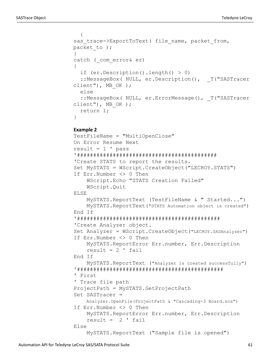 Teledyne LeCroy SAS_SATA Automation API manual User Manual | Page 67 / 150