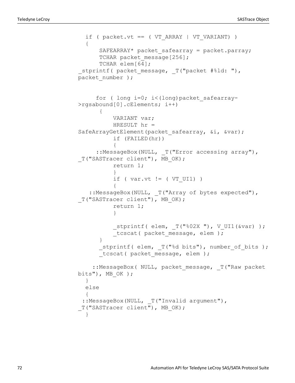 Teledyne LeCroy SAS_SATA Automation API manual User Manual | Page 78 / 150