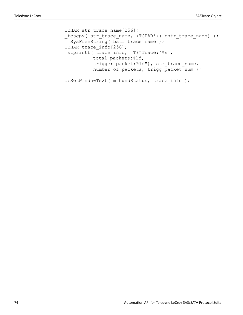 Teledyne LeCroy SAS_SATA Automation API manual User Manual | Page 80 / 150