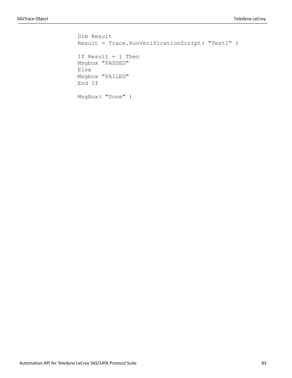 Teledyne LeCroy SAS_SATA Automation API manual User Manual | Page 89 / 150
