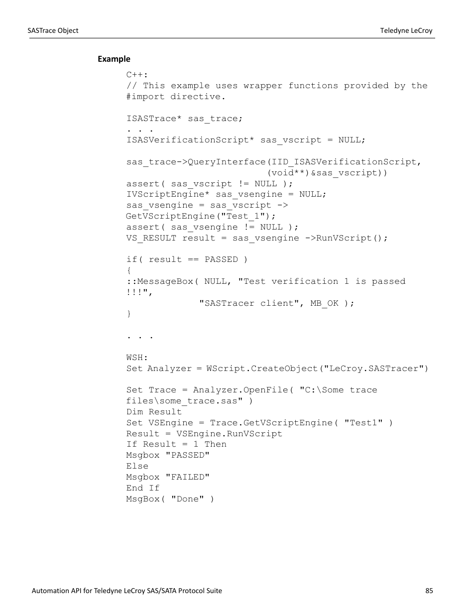 Teledyne LeCroy SAS_SATA Automation API manual User Manual | Page 91 / 150