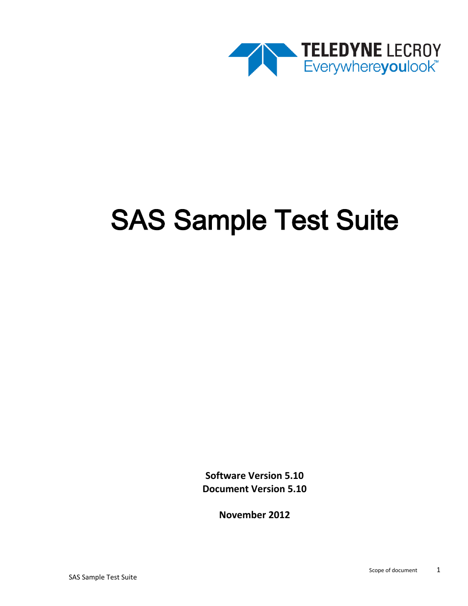 Teledyne LeCroy SAS Sample Test Suite User Manual | 109 pages