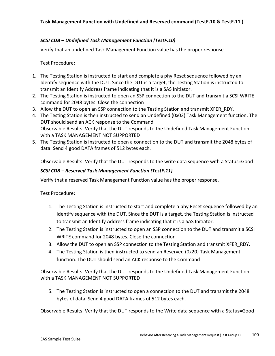 Testf.10 & testf.11 ) | Teledyne LeCroy SAS Sample Test Suite User Manual | Page 100 / 109