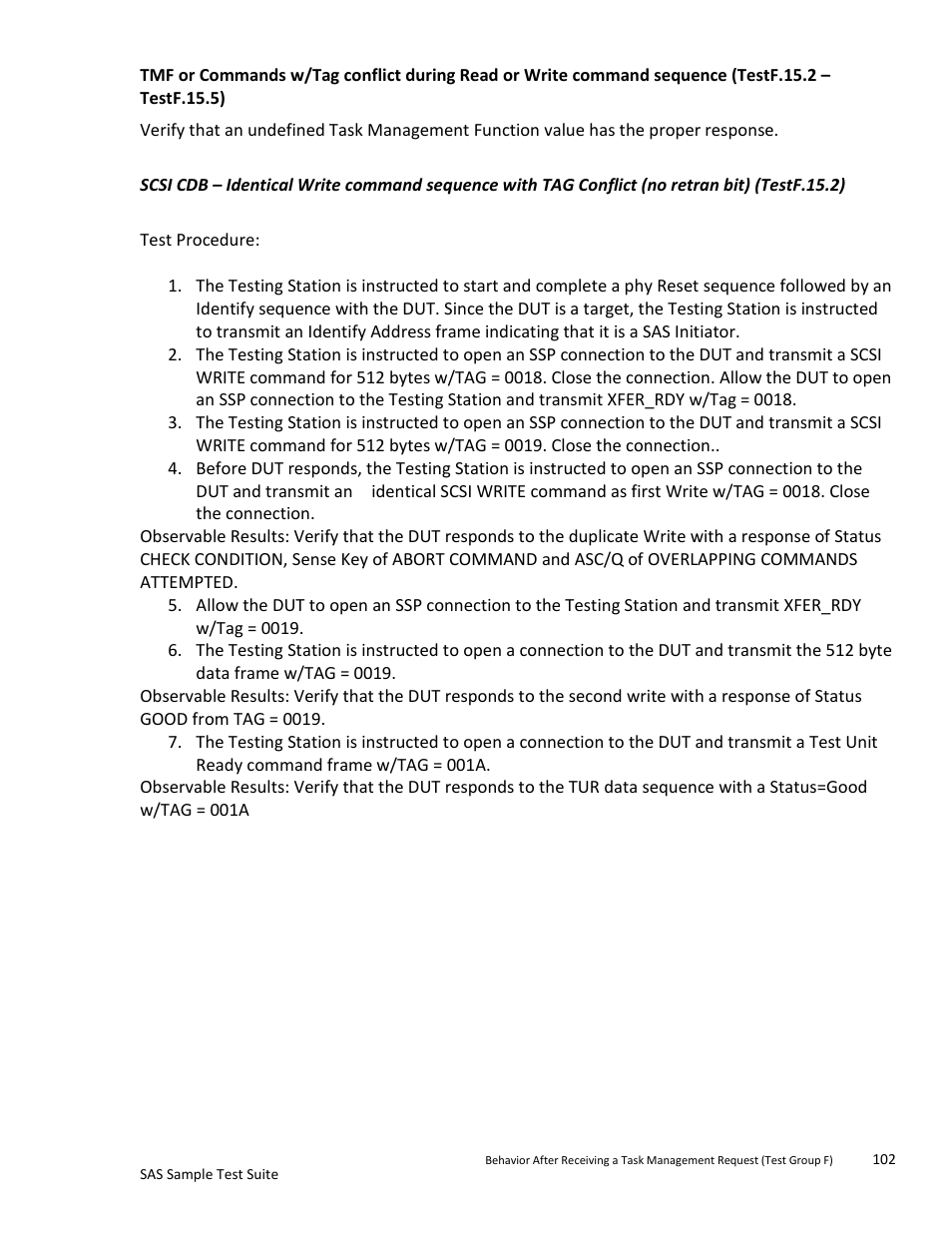 Sequence (testf.15.2 – testf.15.5), Testf.15.2) | Teledyne LeCroy SAS Sample Test Suite User Manual | Page 102 / 109