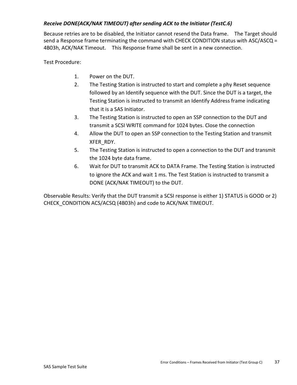 Teledyne LeCroy SAS Sample Test Suite User Manual | Page 37 / 109