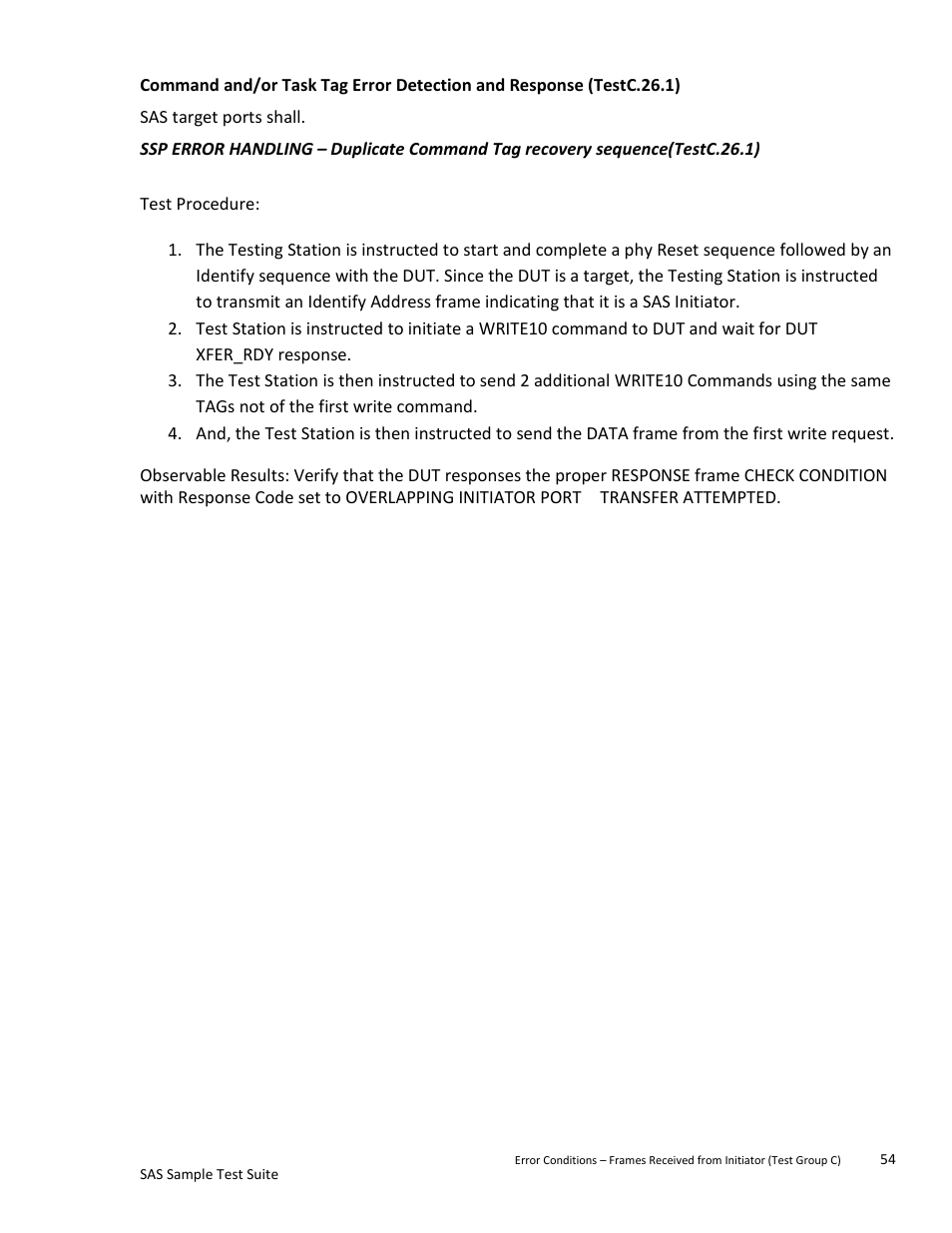 Testc.26.1) | Teledyne LeCroy SAS Sample Test Suite User Manual | Page 54 / 109